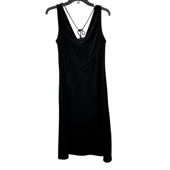 Fiori Di Zucca Midi Dress Black Velvet Sz 12 Dark Witchy Vamp Formal Party - Picture 1 of 7